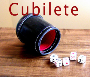 Juego de Cubilete Cubano Dice Set Game 2 o More Players 5 Dices And 1 Cup 