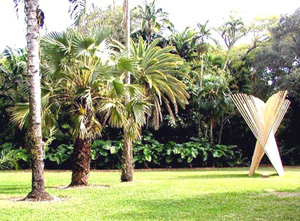 Palms and sculpture