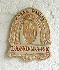 Coral Gables landmark plaque