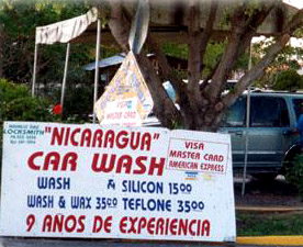 Nicaragua Car Wash Sign