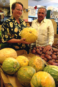 Glenn holds a calabaza